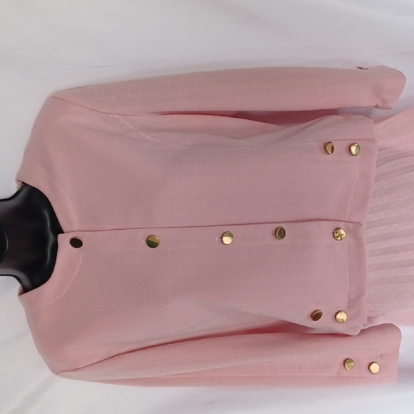 Vintage Pablo Collection Pink Skirt Suit, made in the USA, PTP=22", Waist=33" - Picture 2 of 6